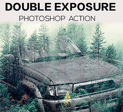 极品PS动作－双重曝光(含高清视频教程)：Double Exposure Photoshop Action